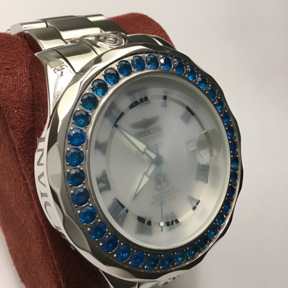 Invicta GRAND Diver Automatic Genuine Neon Apatite Gemstone - Picture 3 of 13